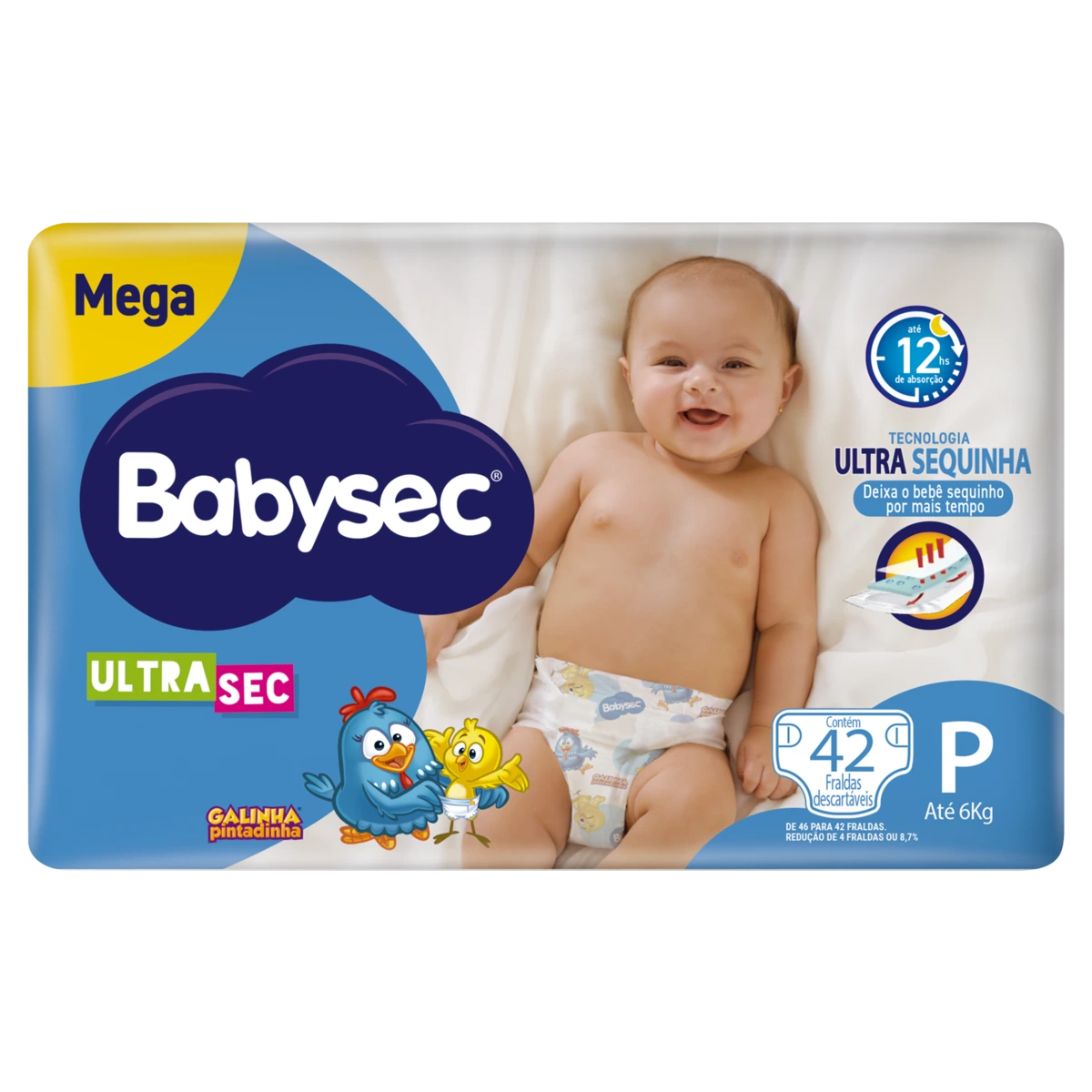 Imagem de Fraldas Babysec Ultra Mega P com 42 unidades
