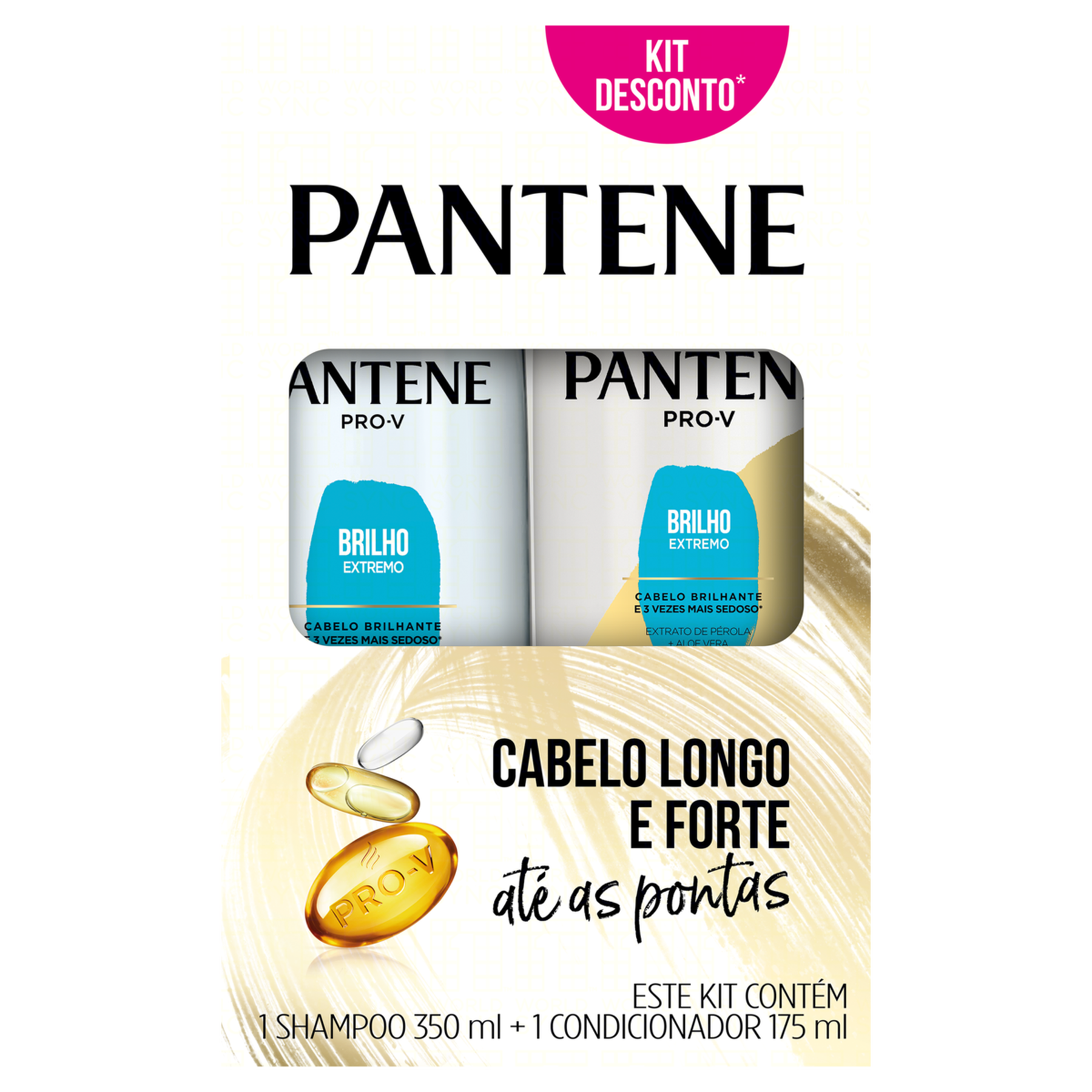 Imagem de Kit Pantene Shampoo + Condicionador Brilho Extremo 400ml + 175ml