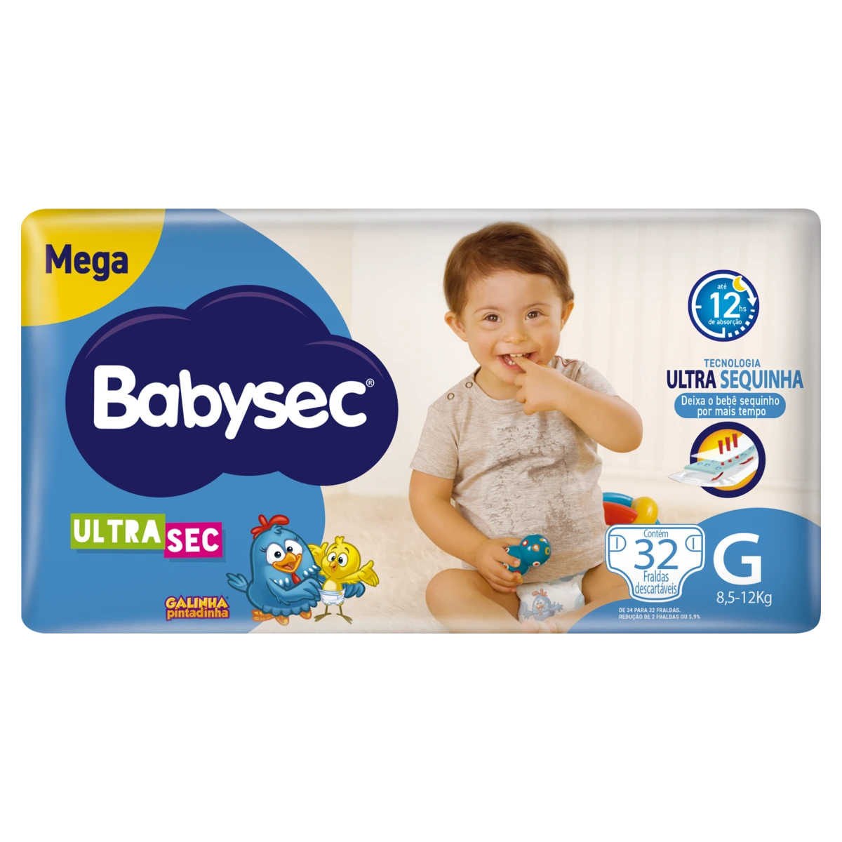 Imagem de Fralda Babysec Ultra Mega g com 32 Unidades