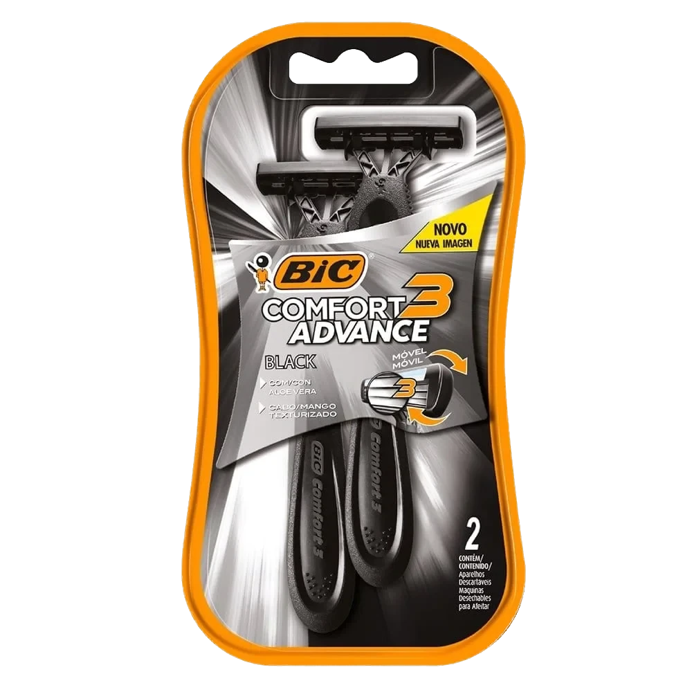 Imagem de Aparelho de Barbear Bic Comfort 3 Preto com 2 unidades