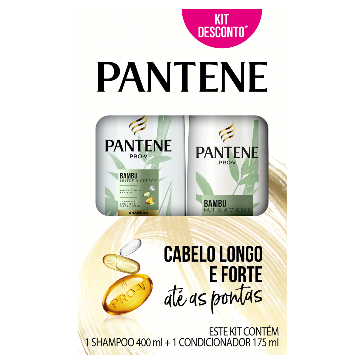 Imagem de Kit Pantene Shampoo + Condicionador Bambu 400ml + 175ml