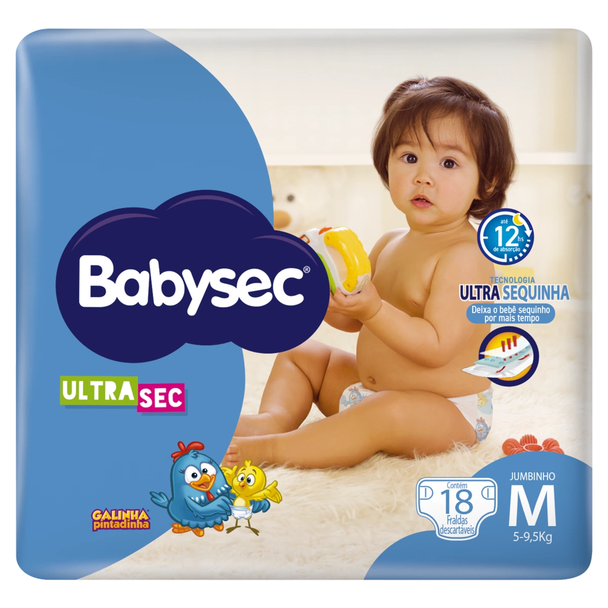 Imagem de Fralda Babysec Ultra Jumbinho M com 18 Unidades
